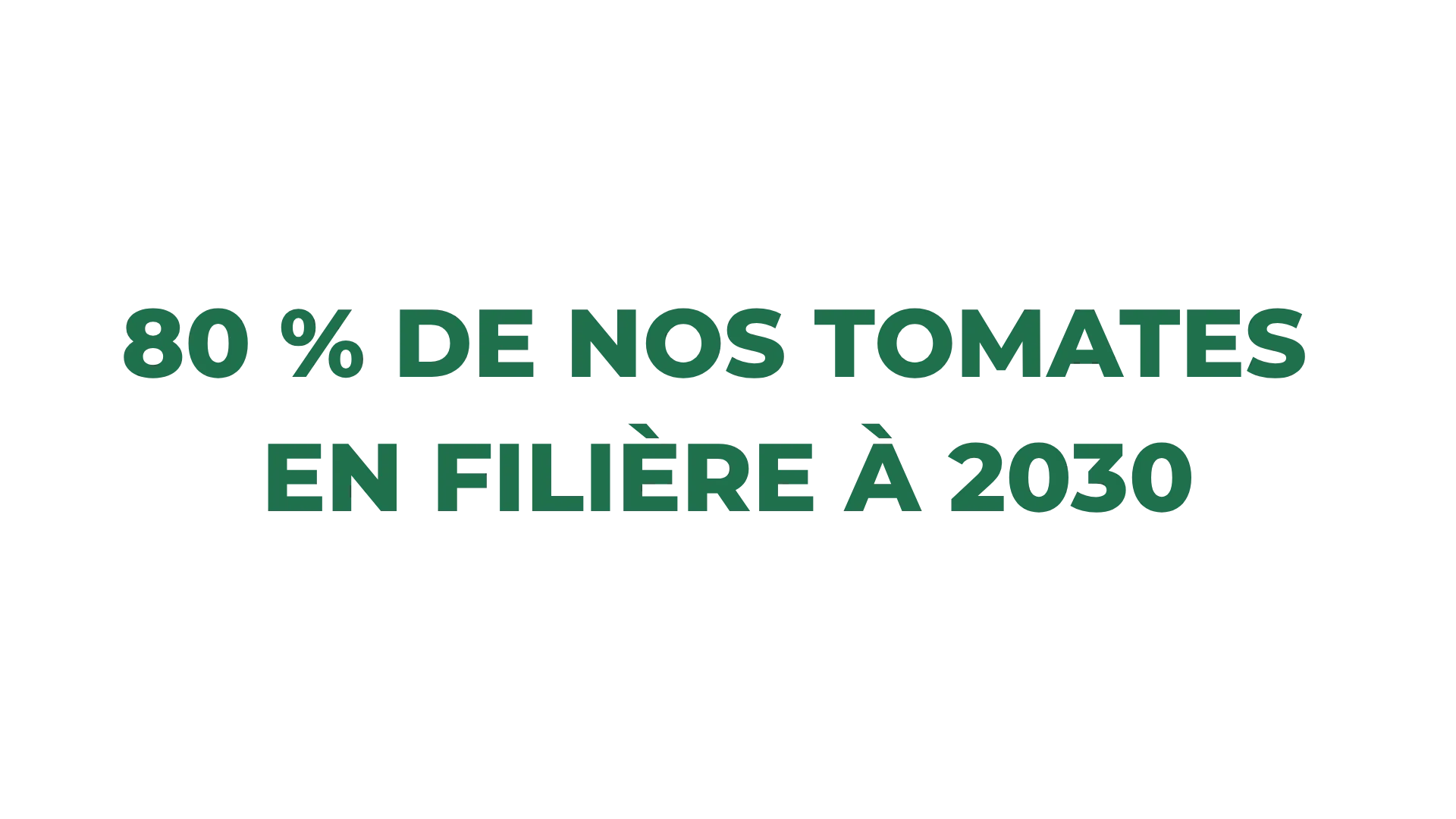 Chiffres clés - 80% tomates en filière en 2030